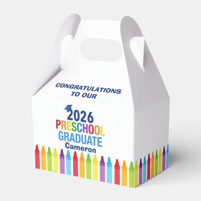 2026 Preschool Graduation Party Custom Graduate Favour Box (Front Side)