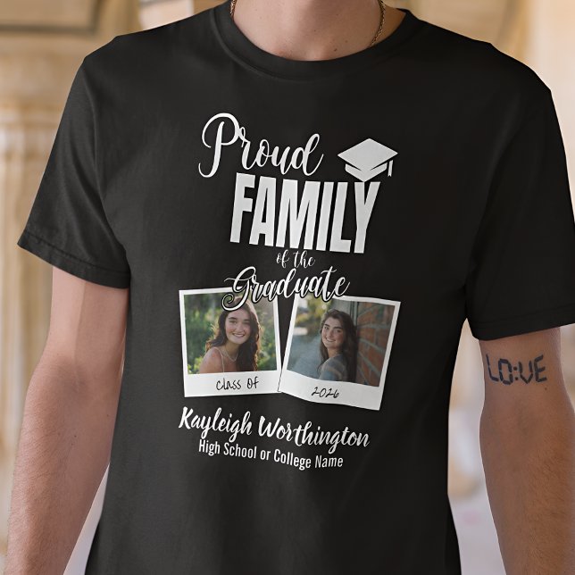 2026 Proud Family of the Graduate Custom Photo T-Shirt (Creator Uploaded)