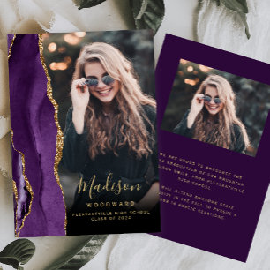 2026 Purple Agate Photo Graduation Announcement