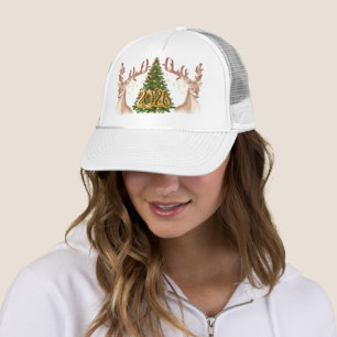 2026 Reindeer Christmas Festive Holiday  Trucker Hat