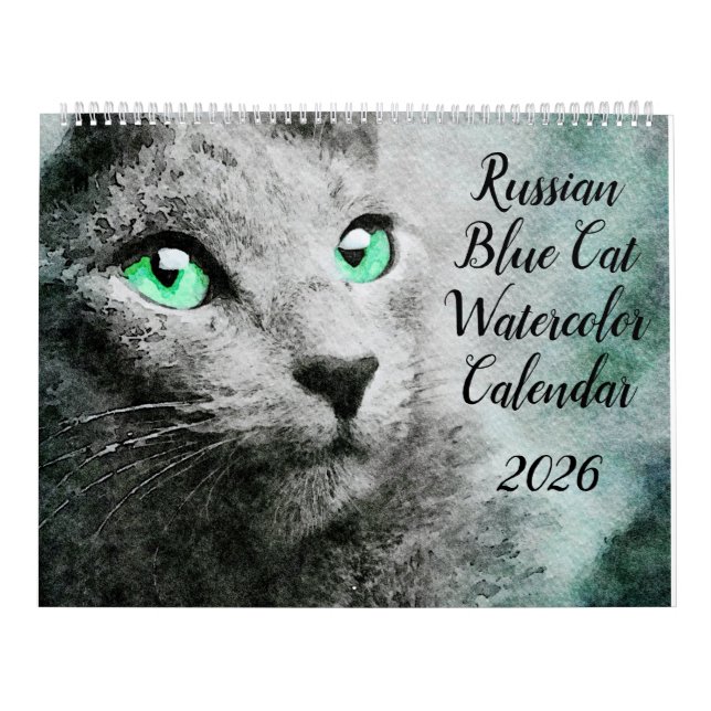 2026 Russian Blue Cat Mama Mom Lover Owner Gift Calendar (Cover)