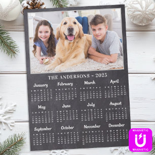 2026 Rustic Chalkboard Personalised Photo Calendar