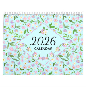 2026 Rustic Floral Watercolor Calendar