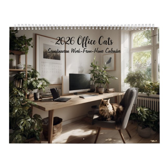 2026 Scandinavian Office Cats Wall Calendar (Cover)