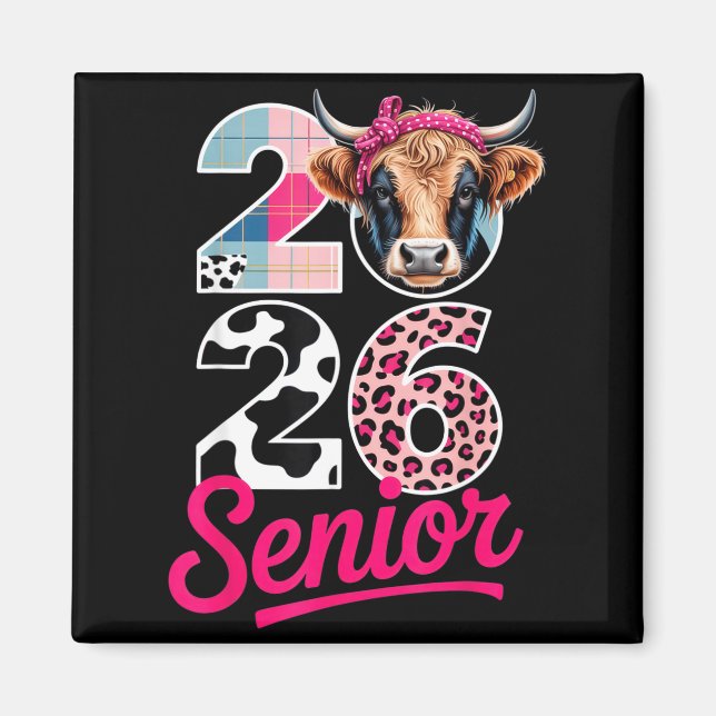 2026 Senior Cow Lovers Graduation Funny Cl Shirt F Magnet (Front)