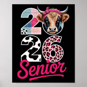 2026 Senior Cow Lovers Graduation Funny Cl Shirt F Poster