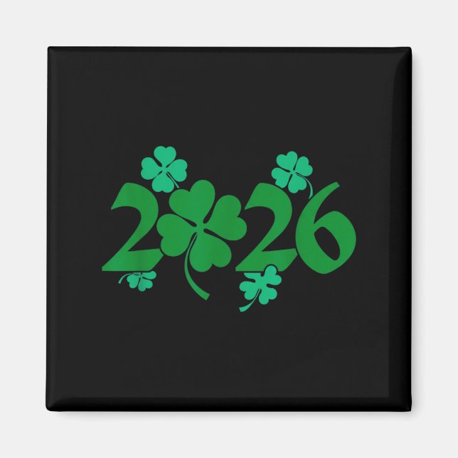 2026 shamrock st patricks celebration lucky clover magnet (Front)