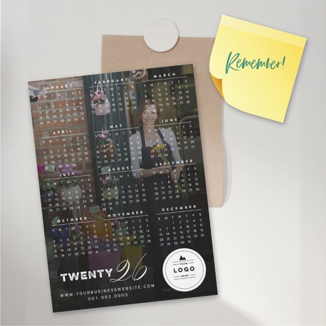 2026 Simple Typography Calendar Magnetic Card (2026 Simple Typography Calendar Magnetic Card @ fat_fa_tin)