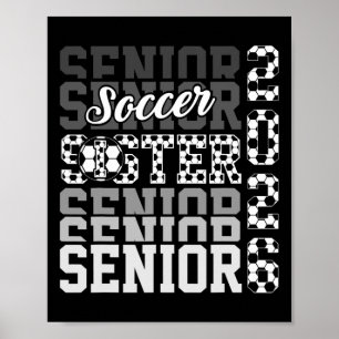 2026 Soccer Senior Sister Graduation Matching Fami Poster