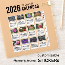 2026 SU Calendar Flower Custom-Cut Vinyl Sticker