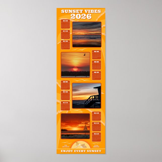 2026 Sunsets and Beach Vibes Poster (Front)