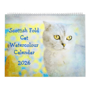 2026 Sweet Scottish Fold Cat Lover Owners Gift Calendar