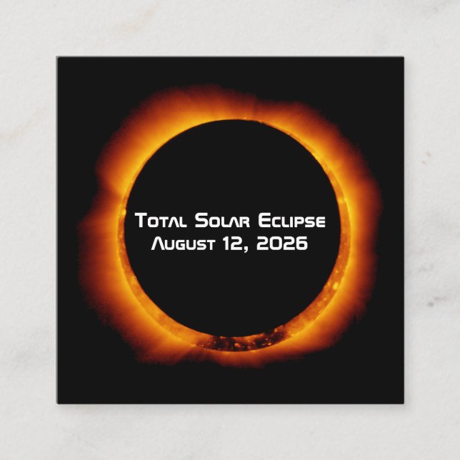 2026 Total Solar Eclipse Square Business Card (Front)