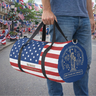 2026 USA 250 Years Custom Name Statue of Liberty Duffle Bag