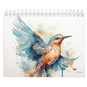 2026 watercolor bird fruit tree monthly wall calendar