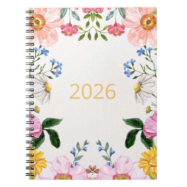  2026 Whimsical Wildflowers notebook (Front)