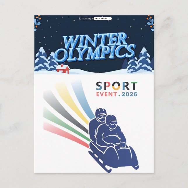 2026 Winter Olympics Holiday Postcard Cheer (Front)