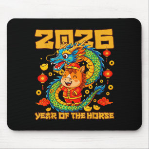 2026 Year Horse Dragon Happy Chinese New Year  Mouse Pad