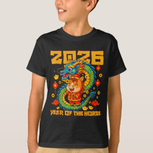 2026 Year Horse Dragon Happy Chinese New Year  T-Shirt