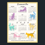 2026 Year Monthly Calendar Cute Pastel Playful Cat Poster<br><div class="desc">Choose this unique photo collage poster for your 2026 house decor. It's a great decoration for your child's room. Choose the downloadable poster, for a last-minute gift or decoration. For more colours, please check my collection. Happy New Year! ⭐THE CALENDAR IS FOR 2026 ONLY⭐  ⭐WEEK STARTS ON SUNDAY⭐  Customise the...</div>