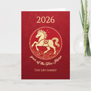 2026 Year of Fire Horse Chinese New Year Holiday Card