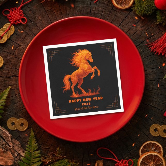 2026 Year of the Fire Horse Chinese Zodiac Napkin (Creator Uploaded)