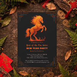 2026 Year of the Fire Horse Chinese Zodiac Party Invitation