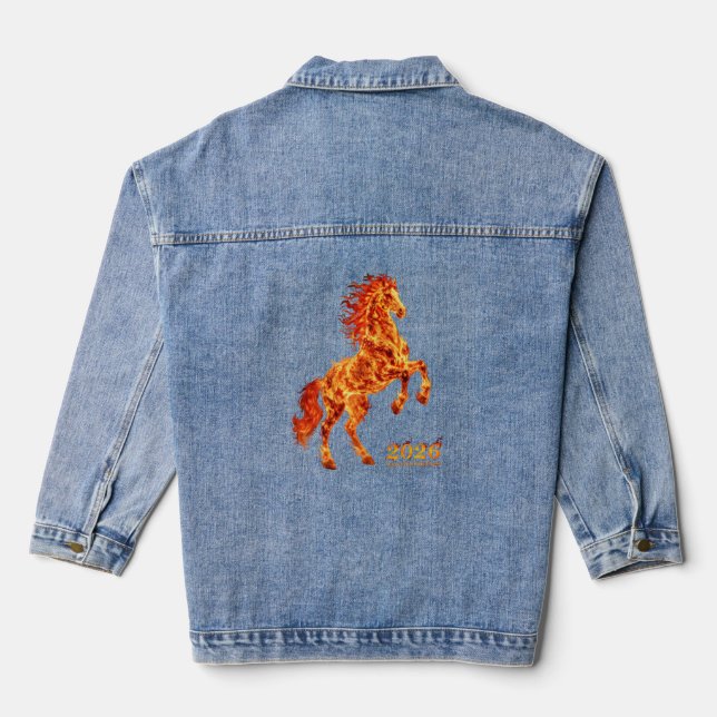 2026 Year of the Fire Horse Denim Jacket (Back)