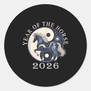 2026 Year Of The Horse Chinese New Year,horse Grap Classic Round Sticker