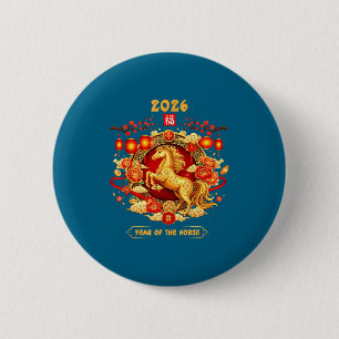 2026 Year Of The Horse Chinese Zodiac Art  6 Cm Round Badge