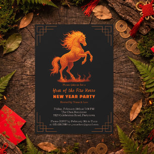 2026 Year of the Horse Chinese Zodiac Party Invitation