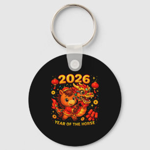2026 Year Of The Horse Cute Lunar Newyear Art  Key Ring