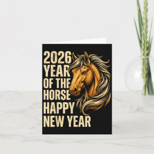 2026 Year Of The Horse Happy Chinese New Year Fire Card