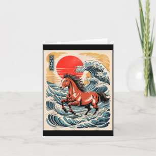 2026 Year Of The Horse Japanese Wave Art Lunar New Card