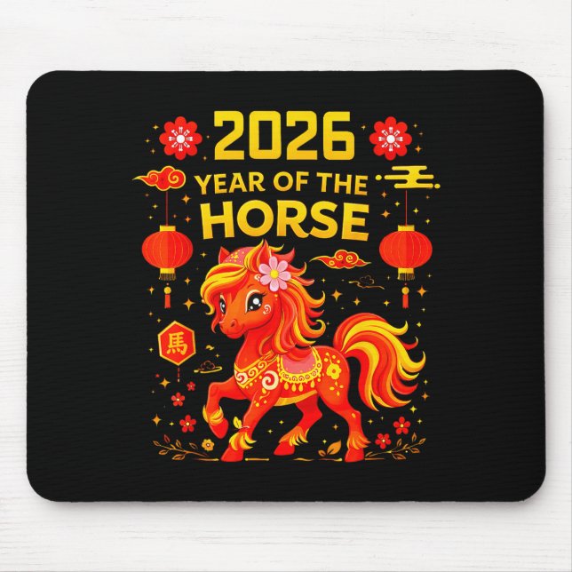 2026 Year Of The Horse Lunar New Year 2026 Chinese Mouse Pad (Front)