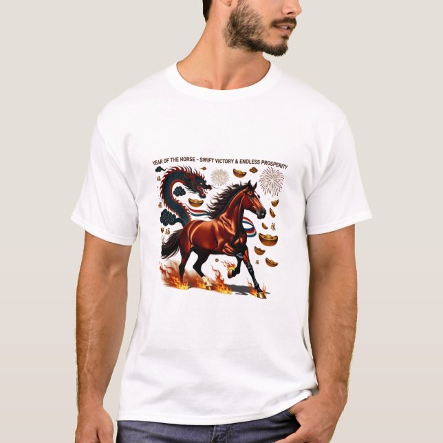 2026 Year of the Horse Triumph, Lunar Zodiac Gift T-Shirt (Front)