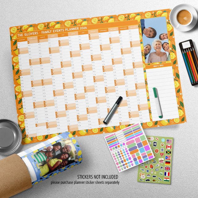 2026 Year Photo Wall Planner Orange With Lemons Poster (Creator Uploaded)
