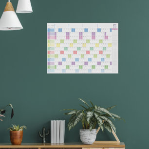 2026 Yearly Planner Printable Pastel Wall Calend Poster