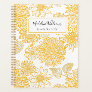 2026 Yellow Daisies & Dahlias   Personalised Planner