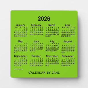2026 Yellow Green Desk Calendar by Janz Plaque