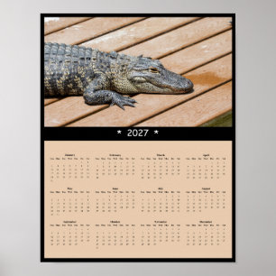 2027 Alligator Wall Calendar - Ancient Reptiles Poster