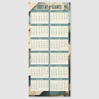 2027 At A Glance Calendar Magnetic Card
