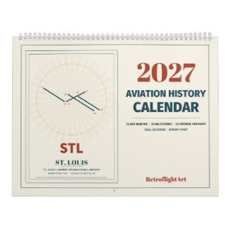 2027 Aviation History Wall Calendar | Retro