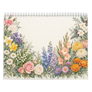 2027 Birth Flower Calendar – Elegant Watercolor Bo
