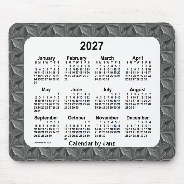 2027 Black Diamonds Calendar by Janz Mouse Pad (Front)
