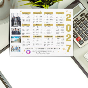 2027 Business Calendar Company Photo Holiday Postcard
