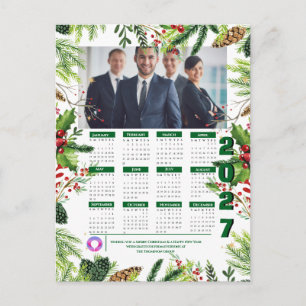 2027 Business Christmas Corporate Photo Calendar Holiday Postcard
