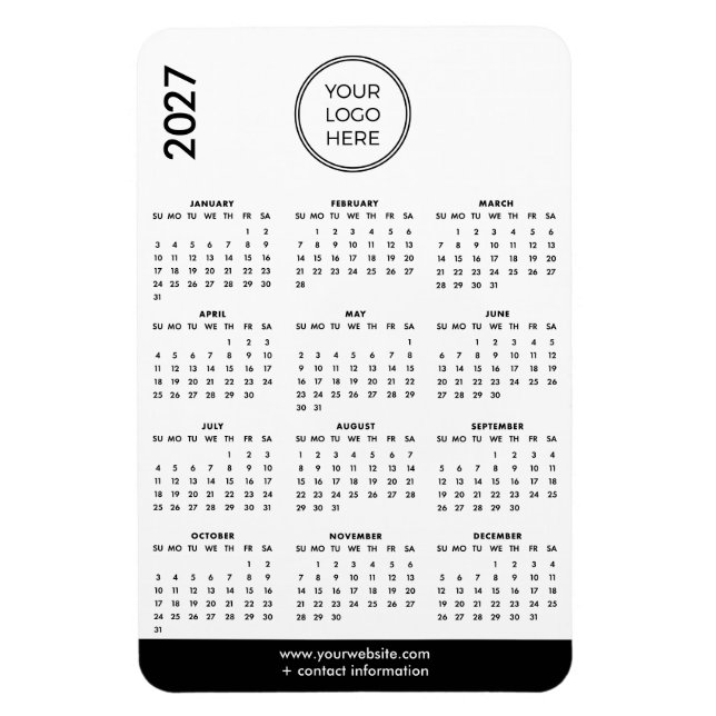 2027 Business Logo Magnet Calendar  (Vertical)
