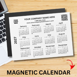2027 Business Your Logo QR Code Calendar Magnet 