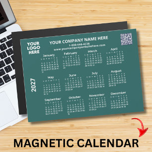 2027 Business Your Logo QR Code Calendar Magnet